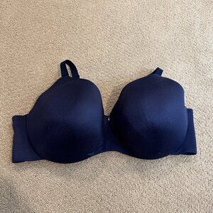 Cacique Bra Lightly Lined Smooth Balconette Navy Underwire Full Coverage 46F DDD